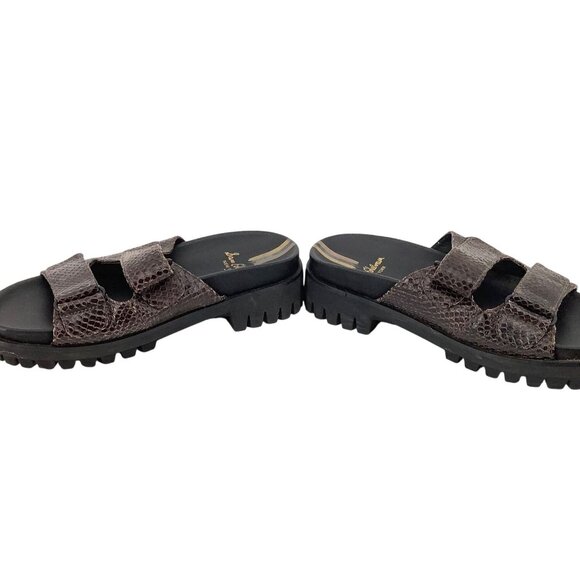 Sam Edelman Womens Brown Snake Print Slide Sandals Straps & Black Sole Size 8.5 - Picture 7 of 10